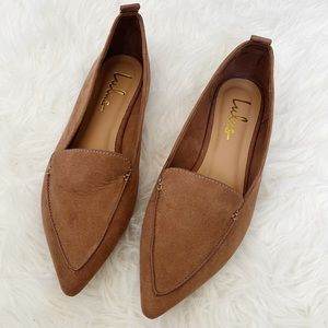 LULU’S brown pointed flats Size 9